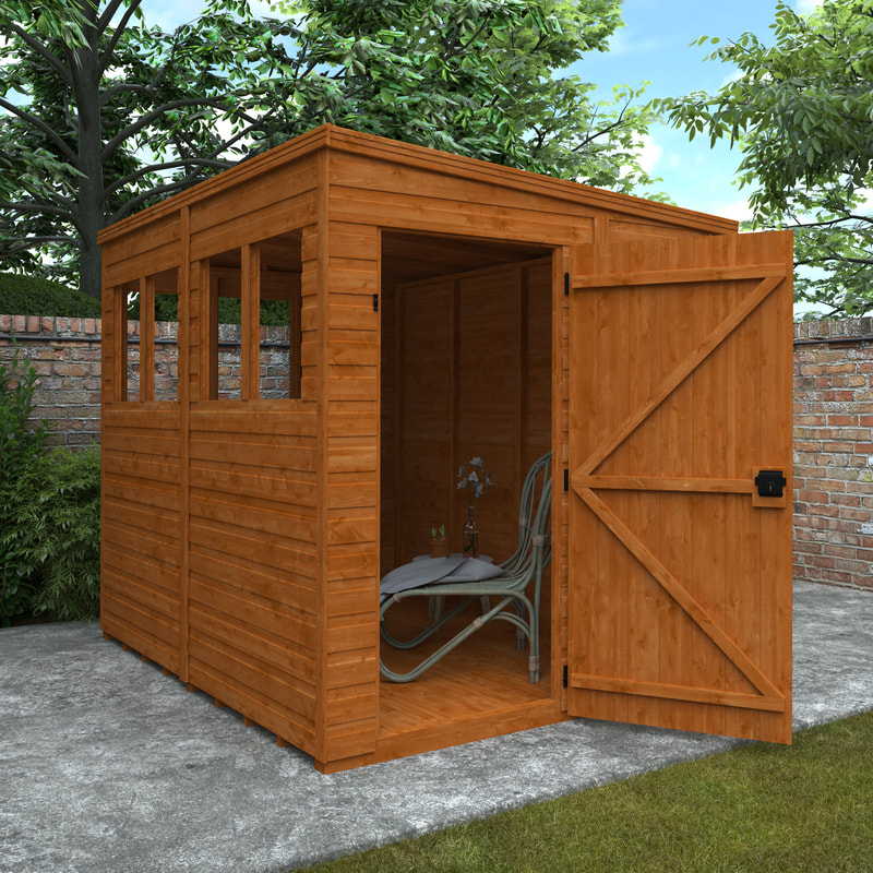 New pent roof sunlit garden shed delivery and installation in Edinburgh, East Lothian and Midlothian click here for a new pent roof sunlit garden shed quote