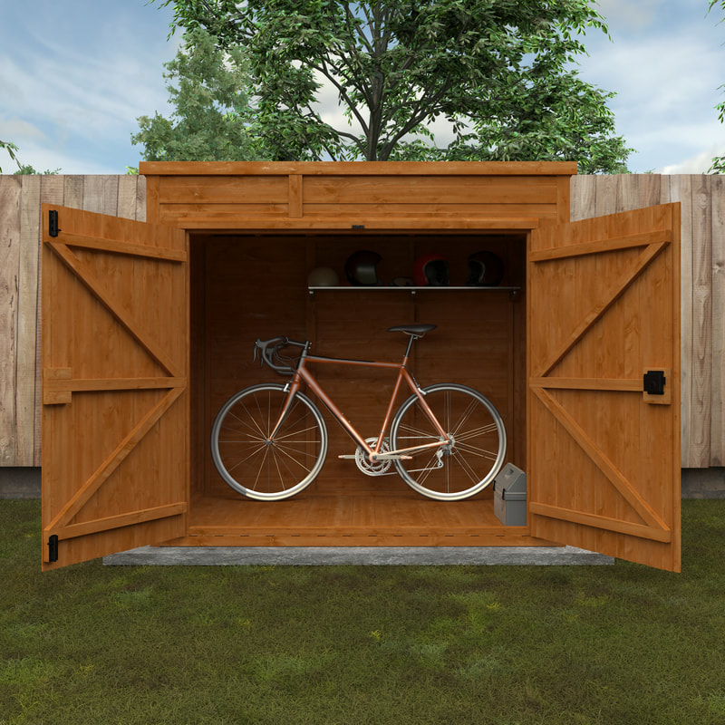 New pent roof bike storage shed delivery and installation in Edinburgh, East Lothian and Midlothian click here for a new pent roof bike storage shed quote